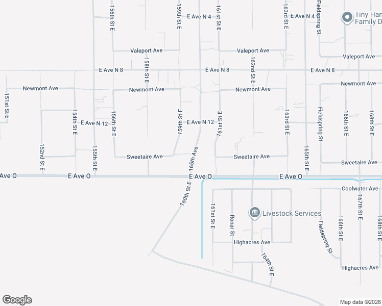 map of restaurants, bars, coffee shops, grocery stores, and more near 160th Street East in Lake Los Angeles
