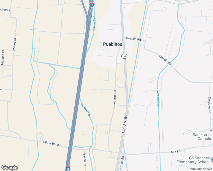 map of restaurants, bars, coffee shops, grocery stores, and more near 5 Yucca Drive in Belen