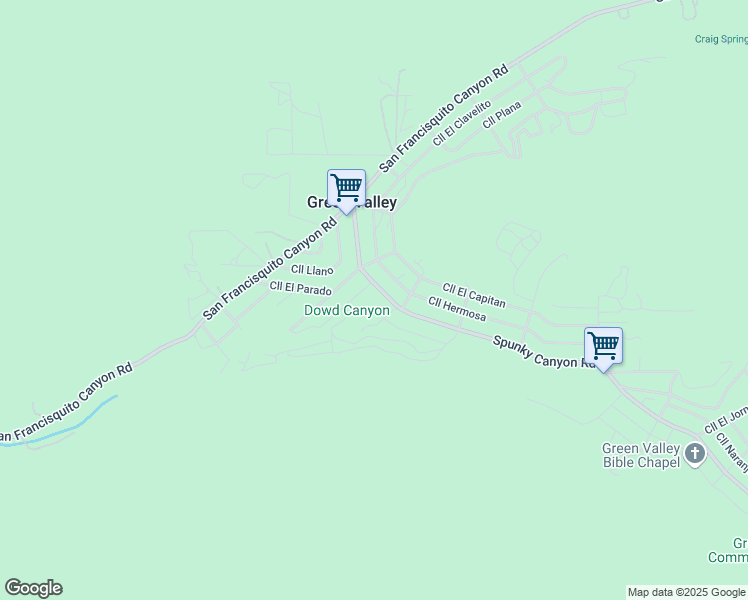 map of restaurants, bars, coffee shops, grocery stores, and more near Spunky Canyon Road in Los Angeles County