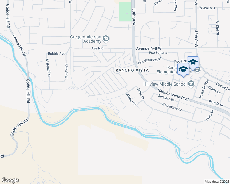 map of restaurants, bars, coffee shops, grocery stores, and more near 40701 Rancho Vista Boulevard in Palmdale