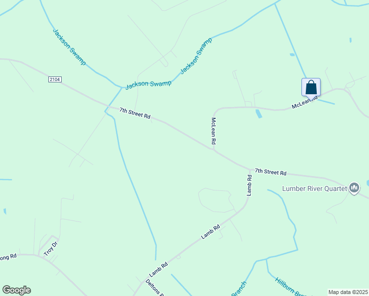 map of restaurants, bars, coffee shops, grocery stores, and more near 6422 7th Street Road in Lumberton