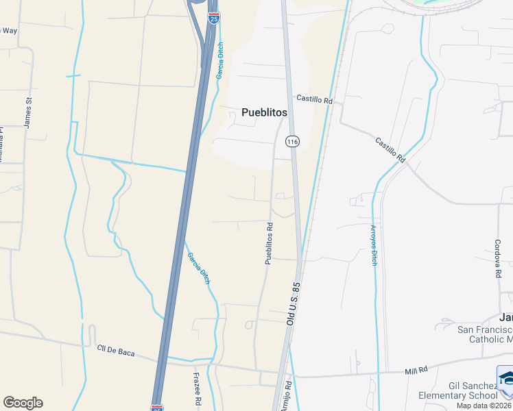 map of restaurants, bars, coffee shops, grocery stores, and more near 5 Yucca Drive in Belen