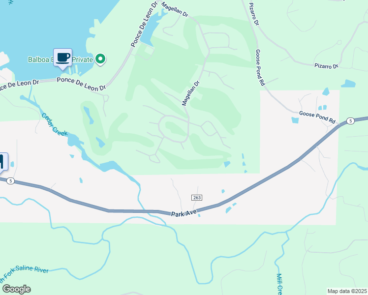 map of restaurants, bars, coffee shops, grocery stores, and more near 7 Aventura Trce in Hot Springs