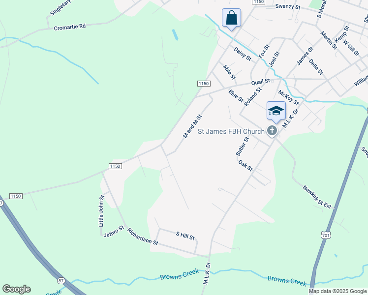 map of restaurants, bars, coffee shops, grocery stores, and more near 907 M and M Street in Elizabethtown