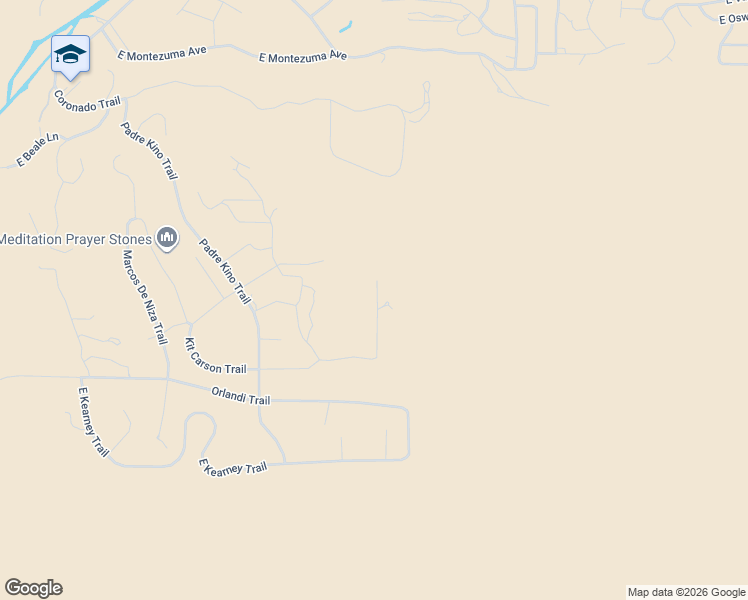 map of restaurants, bars, coffee shops, grocery stores, and more near 3251 Kit Carson Trail in Lake Montezuma