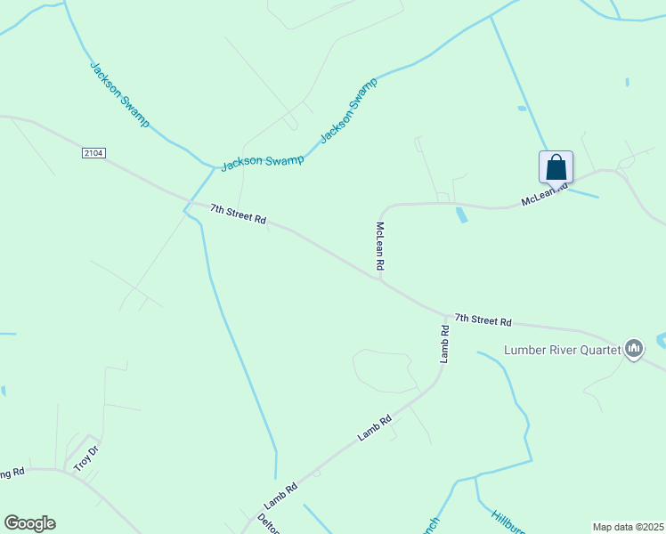map of restaurants, bars, coffee shops, grocery stores, and more near 6422 7th Street Road in Lumberton