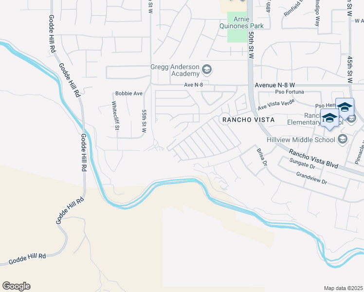map of restaurants, bars, coffee shops, grocery stores, and more near 40701 Rancho Vista Boulevard in Palmdale