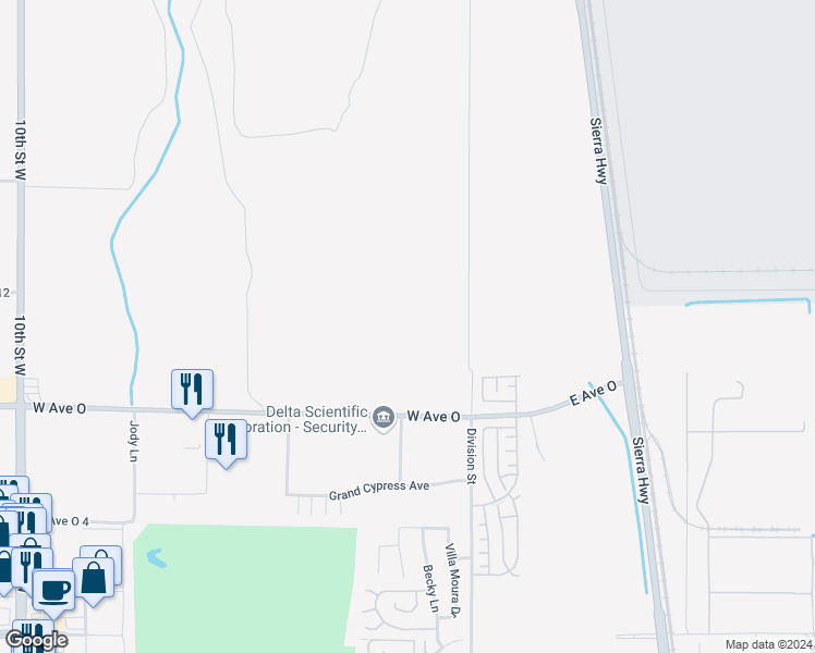 map of restaurants, bars, coffee shops, grocery stores, and more near in Lake Los Angeles