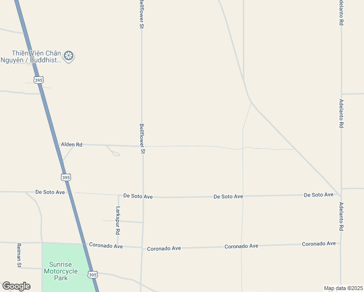 map of restaurants, bars, coffee shops, grocery stores, and more near Alden Road in Adelanto