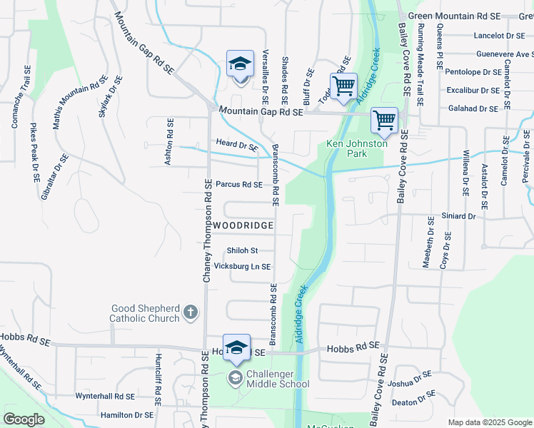 map of restaurants, bars, coffee shops, grocery stores, and more near 1003 Sharpsburg Drive Southeast in Huntsville