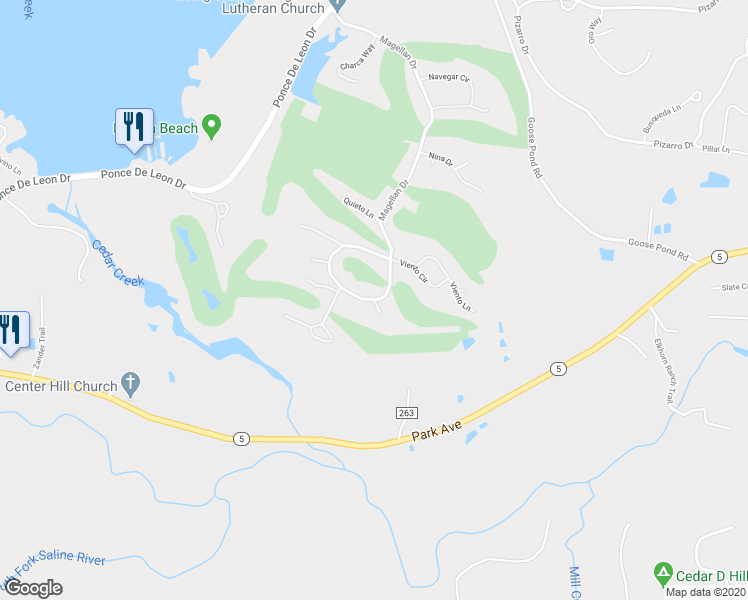 map of restaurants, bars, coffee shops, grocery stores, and more near 78 Magellan Drive in Hot Springs Village