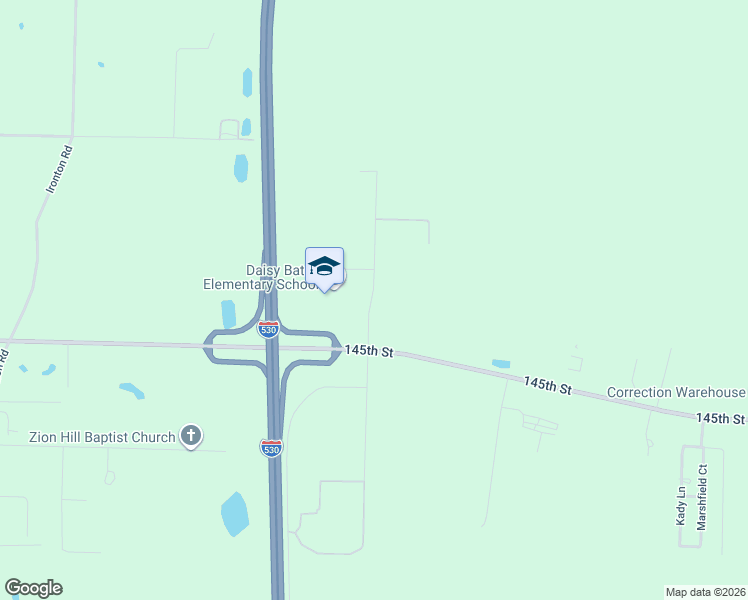 map of restaurants, bars, coffee shops, grocery stores, and more near 14300 Dineen Drive in Little Rock