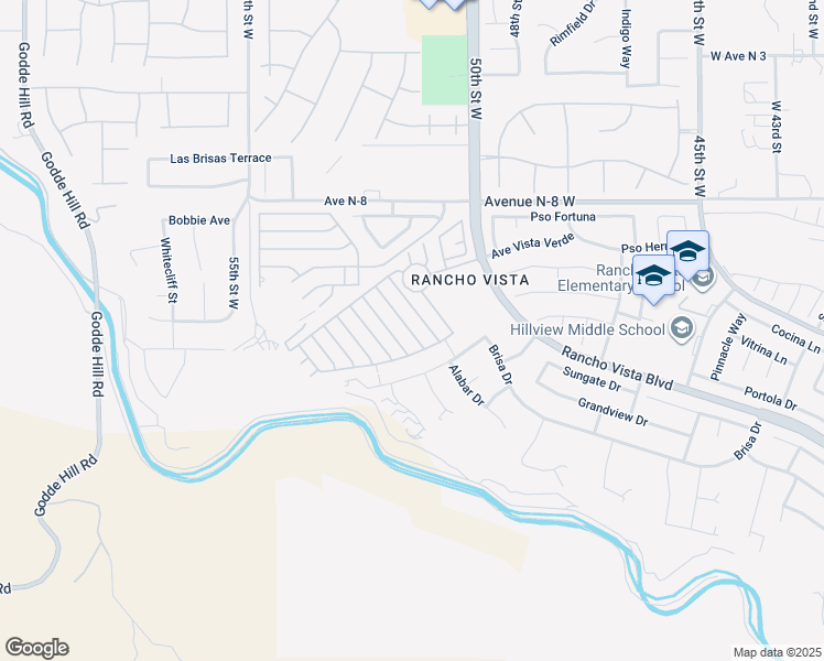 map of restaurants, bars, coffee shops, grocery stores, and more near 40701 Rancho Vista Boulevard in Palmdale