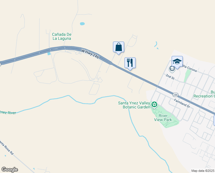 map of restaurants, bars, coffee shops, grocery stores, and more near in Buellton