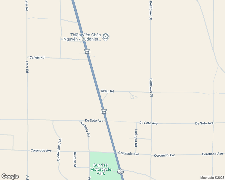 map of restaurants, bars, coffee shops, grocery stores, and more near Alden Road in Adelanto