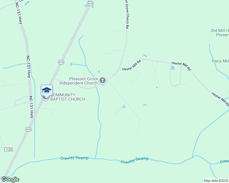 map of restaurants, bars, coffee shops, grocery stores, and more near 114 Clayton Pait Road in Bladenboro