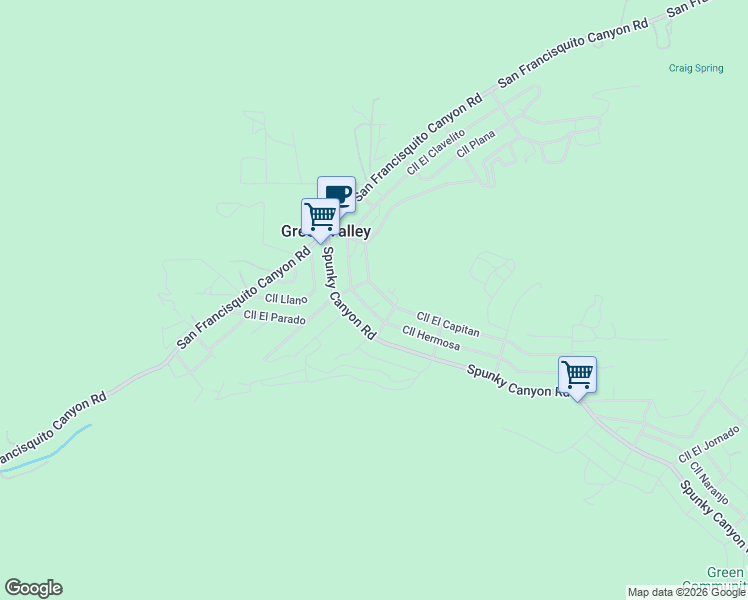 map of restaurants, bars, coffee shops, grocery stores, and more near 16029 Calle Hermosa in Santa Clarita