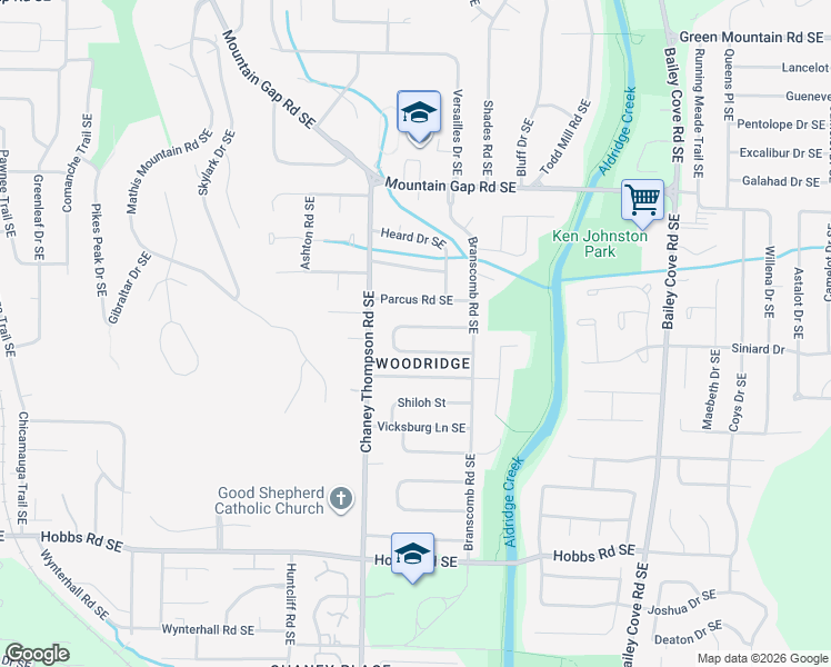 map of restaurants, bars, coffee shops, grocery stores, and more near 1027 Sharpsburg Drive Southeast in Huntsville