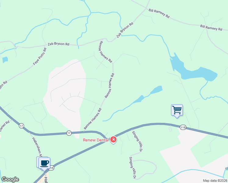 map of restaurants, bars, coffee shops, grocery stores, and more near 534 Rennie Hames Road in Clarkesville