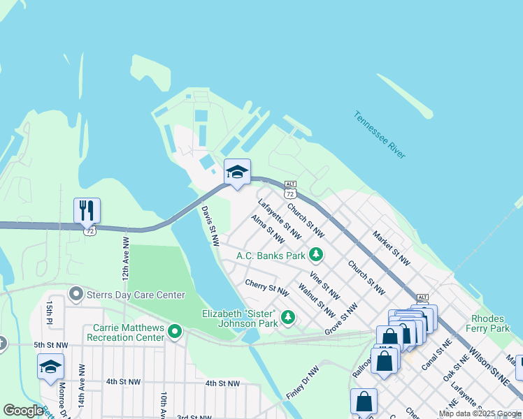 map of restaurants, bars, coffee shops, grocery stores, and more near 750 Cashin Street Northwest in Decatur