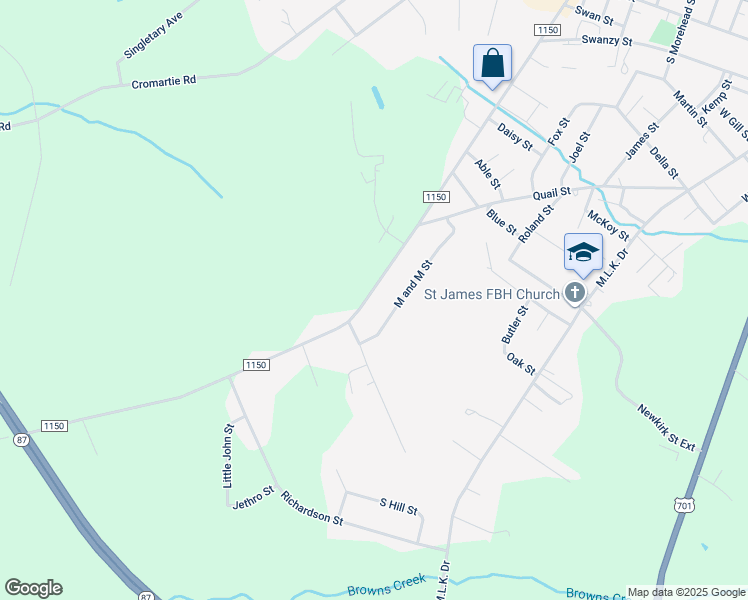 map of restaurants, bars, coffee shops, grocery stores, and more near 913 Peanut Plant Road in Elizabethtown