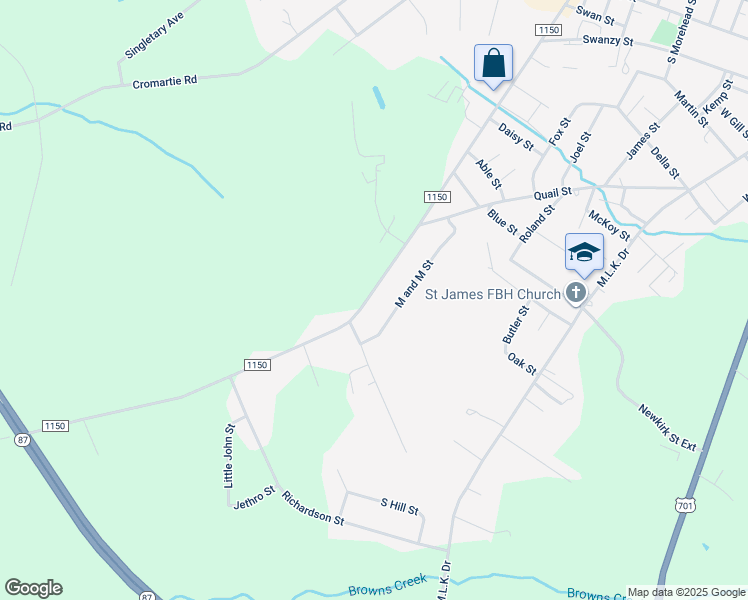 map of restaurants, bars, coffee shops, grocery stores, and more near 913 Peanut Plant Road in Elizabethtown