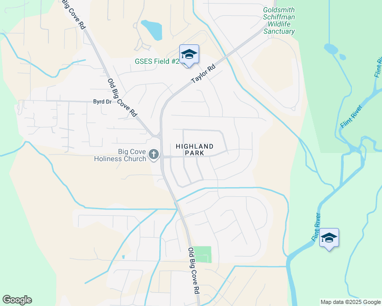 map of restaurants, bars, coffee shops, grocery stores, and more near 4509 Southeast Highland Park Drive in Owens Cross Roads
