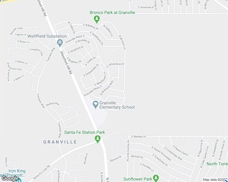 map of restaurants, bars, coffee shops, grocery stores, and more near 6885 East Yellowglen Drive in Prescott Valley
