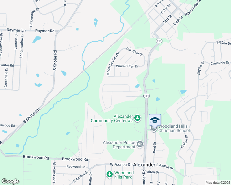 map of restaurants, bars, coffee shops, grocery stores, and more near 1121 Meadows Edge Drive in Alexander