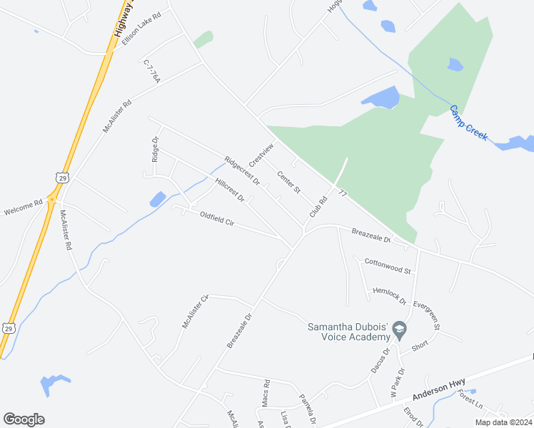 map of restaurants, bars, coffee shops, grocery stores, and more near 133 Hillcrest Drive in Williamston