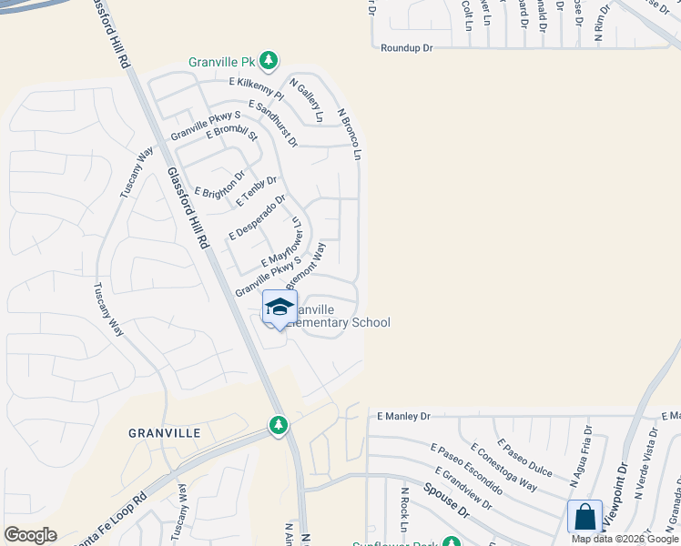 map of restaurants, bars, coffee shops, grocery stores, and more near 6885 East Yellowglen Drive in Prescott Valley