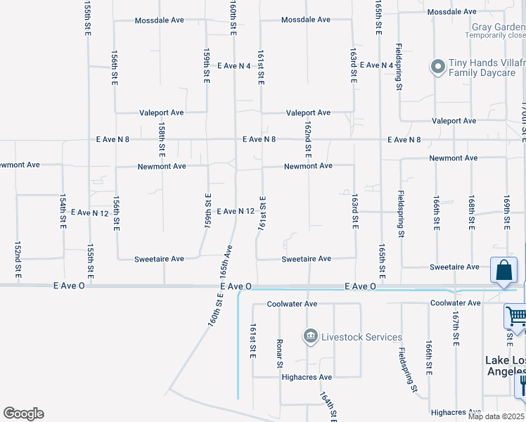 map of restaurants, bars, coffee shops, grocery stores, and more near East Avenue North 12 in Los Angeles County
