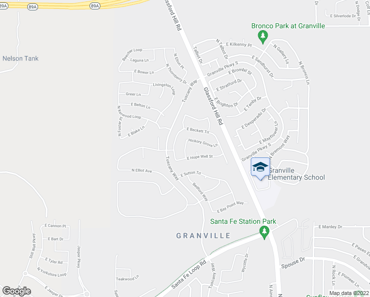 map of restaurants, bars, coffee shops, grocery stores, and more near North Evans Way in Prescott Valley