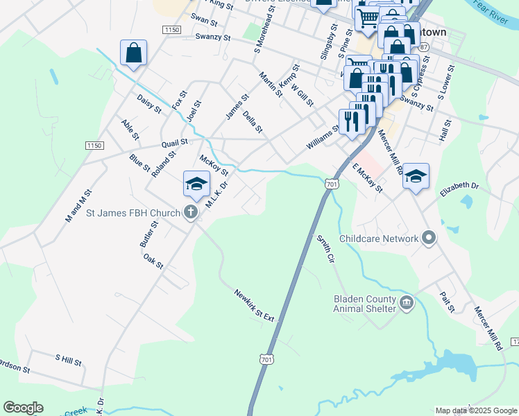 map of restaurants, bars, coffee shops, grocery stores, and more near 81 Cedar Street in Elizabethtown
