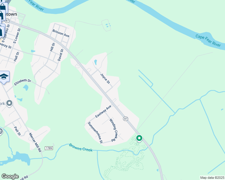 map of restaurants, bars, coffee shops, grocery stores, and more near 106 Pecan Drive in Elizabethtown