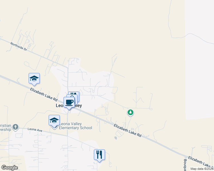 map of restaurants, bars, coffee shops, grocery stores, and more near 8609 Calva Street in Leona Valley