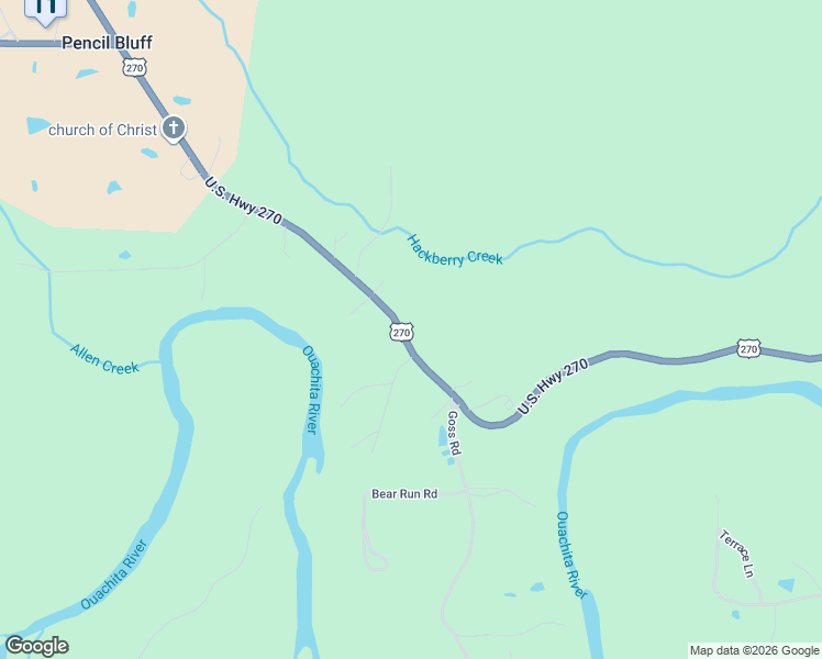 map of restaurants, bars, coffee shops, grocery stores, and more near 3316 U.S. 270 in Mount Ida