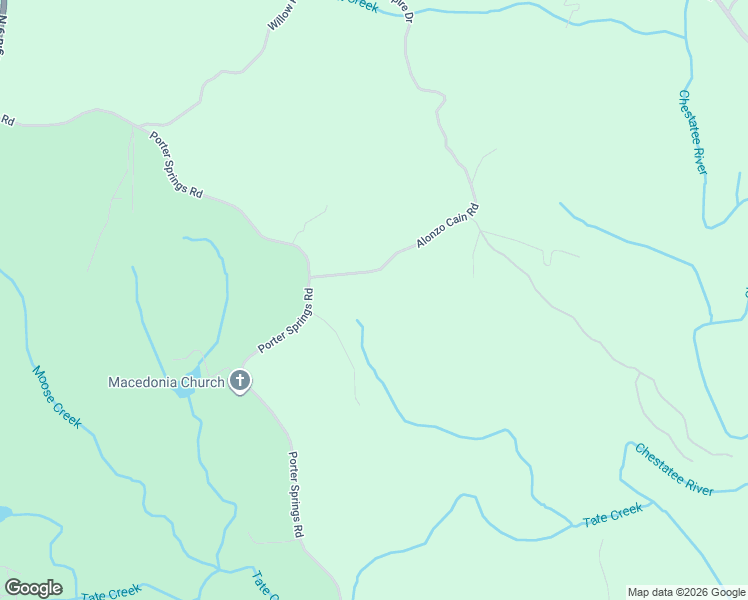 map of restaurants, bars, coffee shops, grocery stores, and more near 184 Alonzo Cain Road in Dahlonega
