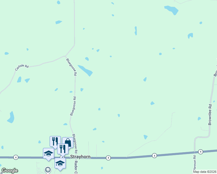 map of restaurants, bars, coffee shops, grocery stores, and more near 748 Blue Goose Road in Sarah