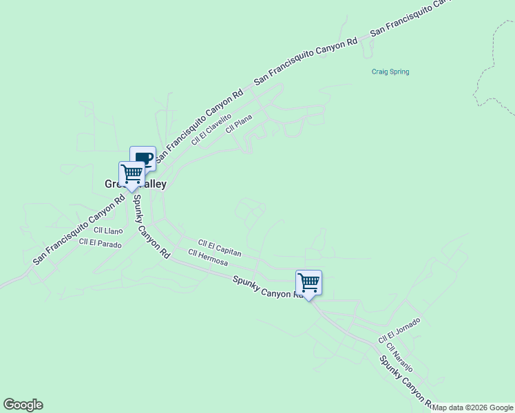 map of restaurants, bars, coffee shops, grocery stores, and more near 39813 Calle Carona in Santa Clarita