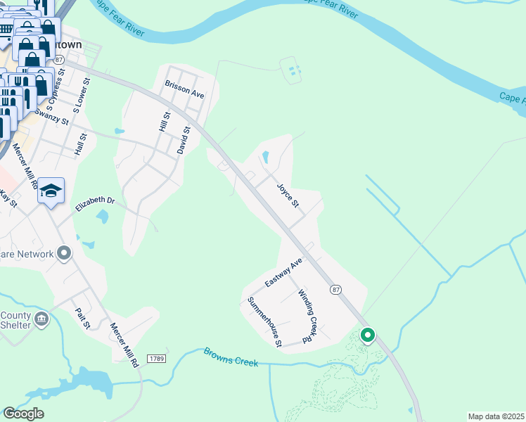 map of restaurants, bars, coffee shops, grocery stores, and more near 1308 East Broad Street in Elizabethtown