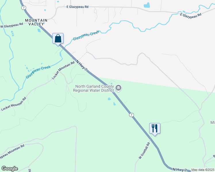 map of restaurants, bars, coffee shops, grocery stores, and more near Arkansas 7 in Hot Springs Village