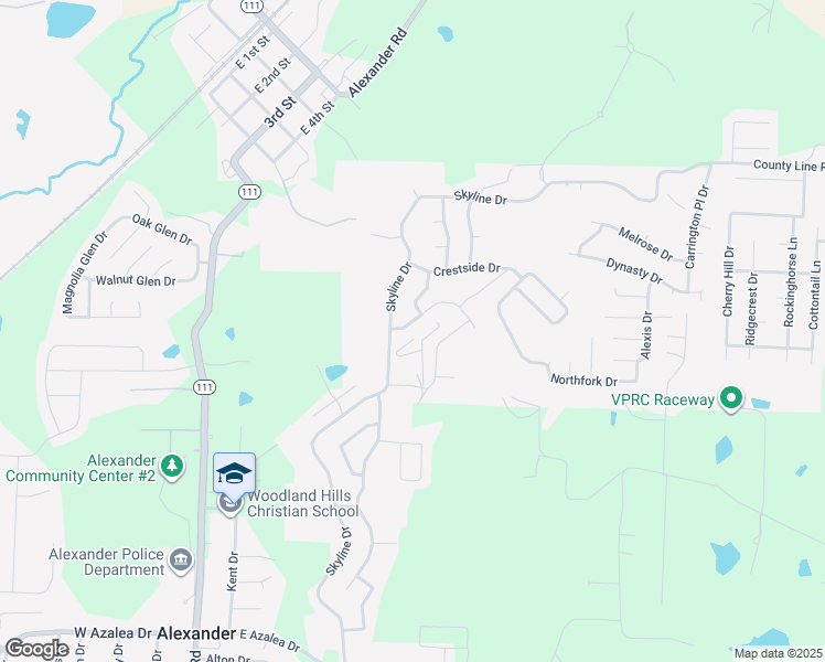 map of restaurants, bars, coffee shops, grocery stores, and more near 4997 Boulder Point Drive in Alexander