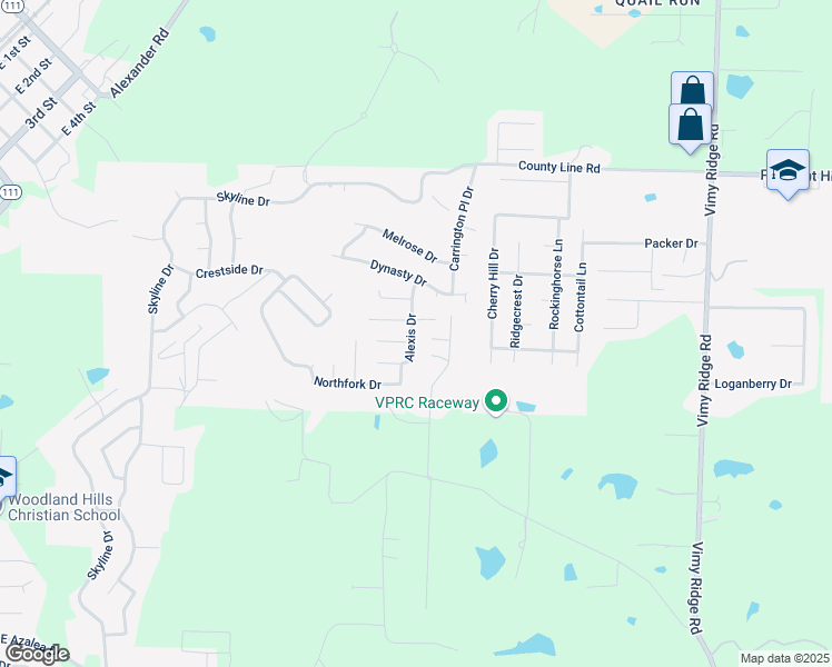 map of restaurants, bars, coffee shops, grocery stores, and more near 13494 Alexis Drive in Alexander