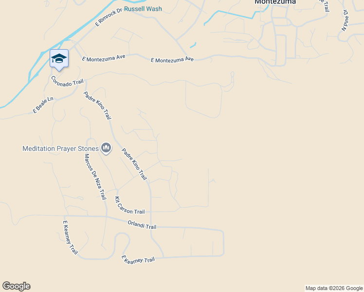 map of restaurants, bars, coffee shops, grocery stores, and more near 3505 Kit Carson Trail in Lake Montezuma