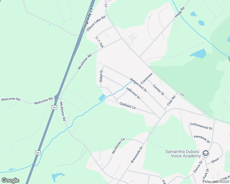 map of restaurants, bars, coffee shops, grocery stores, and more near 123 Ridge Drive in Williamston