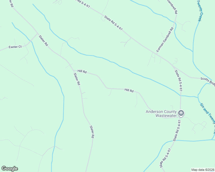 map of restaurants, bars, coffee shops, grocery stores, and more near 1036 Hill Road in Anderson