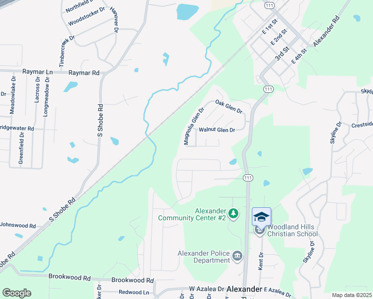 map of restaurants, bars, coffee shops, grocery stores, and more near 14033 Magnolia Glen Drive in Alexander