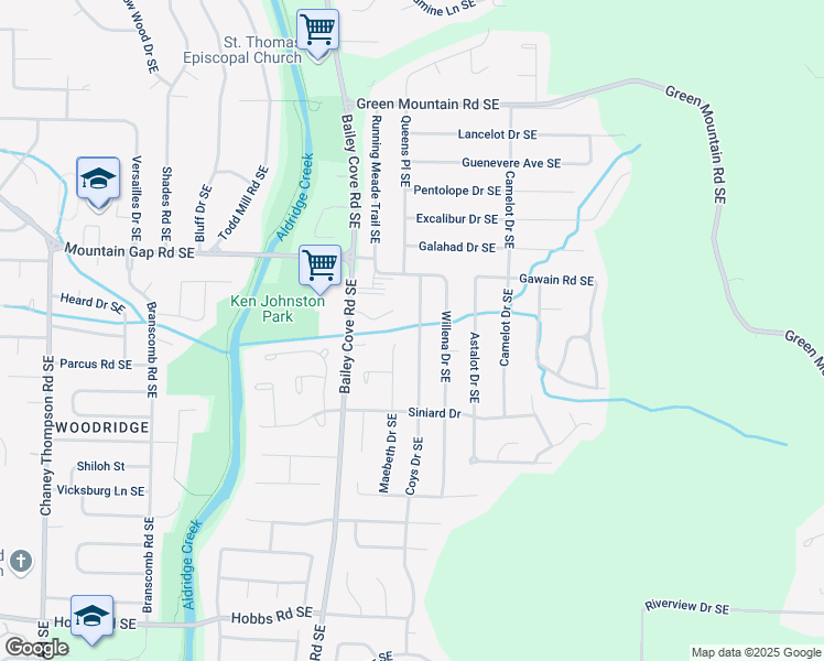 map of restaurants, bars, coffee shops, grocery stores, and more near 13010 Coys Drive Southeast in Huntsville