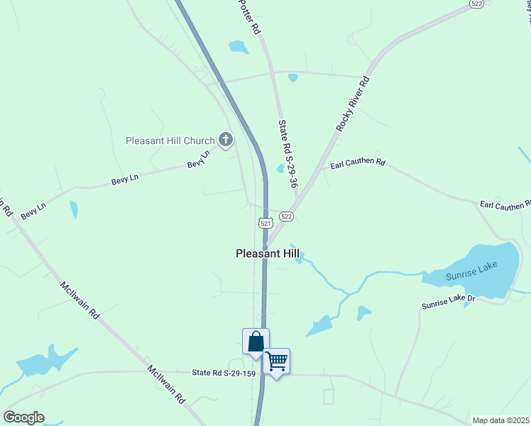 map of restaurants, bars, coffee shops, grocery stores, and more near U.S. 521 in Heath Springs